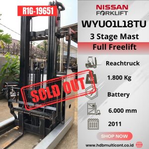 Forklift NISSAN WYU01L18TU sn R1G-19651 UniCarriers / Nissan Forklift